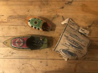 Vintage Pom Pon Japan Speed Boats; Good Condition; Partial Box