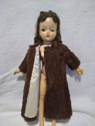 Vintage Handmade Mink Coat,  20 " Fashion Doll Madame Alexander,  Revlon