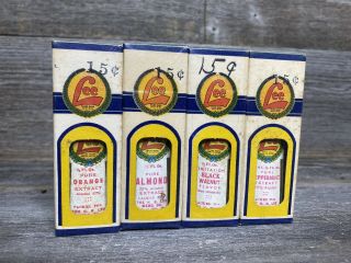 Vintage Hd Lee Mercantile 4 Pack Unopened/full Flavorings Bottles Rare Find