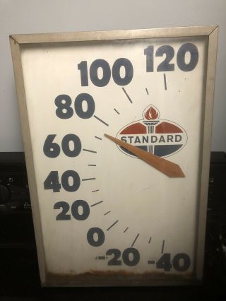 Large Rare Vintage Standard Oil Advertising Wall Thermometer 15x22
