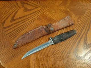 Vintage Case Xx 3 Finn Ssp Fixed Blade Hunting Knife With Sheath