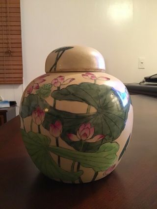 Vintage Japanese Porcelainware Ginger Jar With Lid