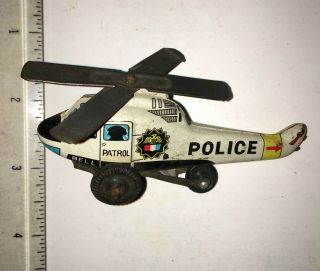 Dime Store 1950’s Era Japanese Made Tin Litho Police Helicopter