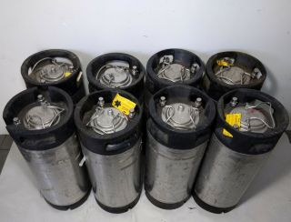 8x - 5 Gallon Ball Lock Corny Keg Home Brew Beer Coca Cola Soda Syrup Stainless