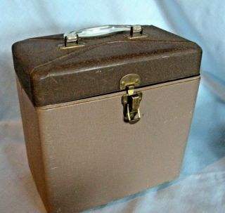 Vintage Two - Tone Metal Record Carrying Case For 45 