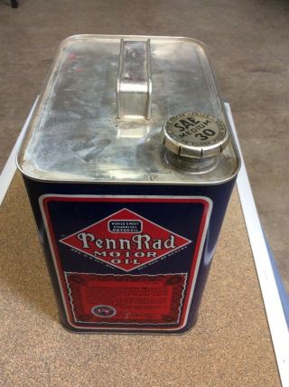 Rare Vintage Penn - Rad Motor Oil 6 - Qt Oil Can