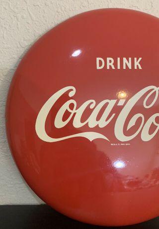 Coca Cola 12 Inch Curved Metal Button Sign 2