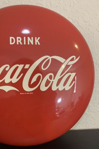 Coca Cola 12 Inch Curved Metal Button Sign 3