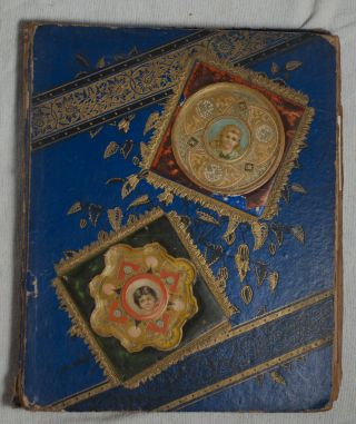 19th Century Antique Victorian Trade Card Scrapbook Album