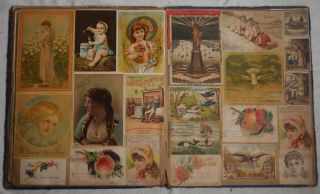 19th Century Antique Victorian Trade Card Scrapbook Album 3