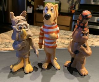 Vintage 1969 Walt Kelly Pogo Toy Figures - Porky Pine - Howland Owl - Beauregard Hound