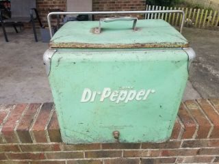 Vintage Dr.  Pepper Ice Cooler Picnic Chest - Good/fair