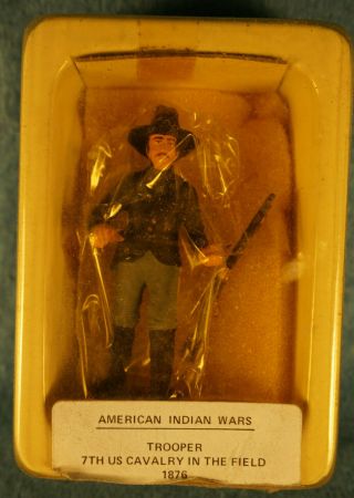 Vintage Reeves International Painted 54mm Military Figure Aiw - 3 7th Us Cavalry