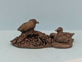 Vintage Cast Metal Lead Birds Toy Figurine Miniature