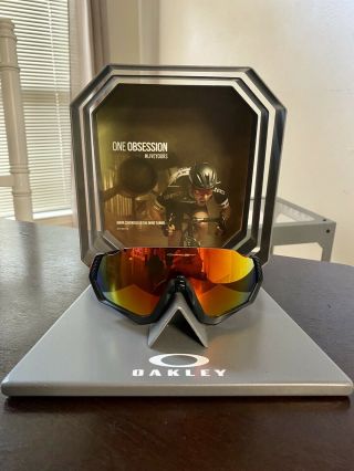 Oakley Flight Jacket Polarized Sunglasses & Oakley Metal Display Stand