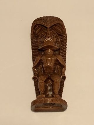 Vintage Coco Joes Hawaii Ku Tiki Figure God Of Strength Sculpted Hapa Wood 79’