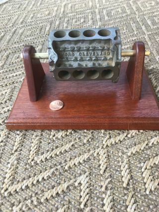 Vintage Ford Motor Co.  Foundry Engine Block Paperweight Cleveland,  Ohio