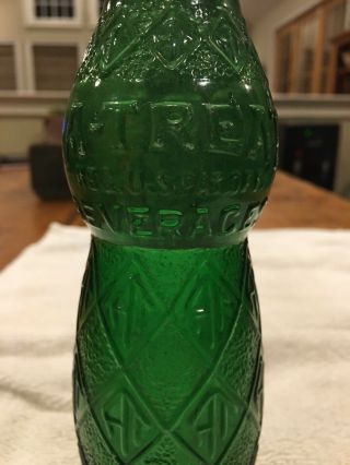 Vintage A - Treat Green Soda Bottle Rare Raised Letters Allentown Pa