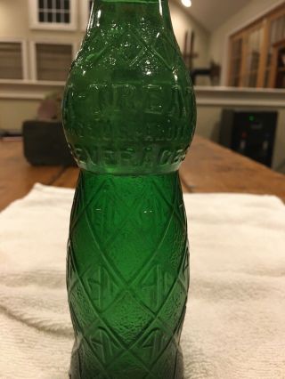 Vintage A - treat Green Soda Bottle Rare Raised Letters Allentown PA 2