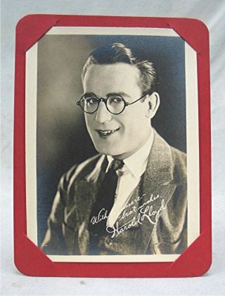 Vintage Black & White Photo With Signature Harold Lloyd Picture