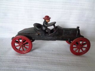 Vintage Cast Iron Car With Driver Toy