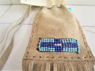 Plains Indian Beaded Medicine Bag By Peter Fast Horse (cherakee) Tribe