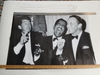 Frank Sinatra Dean Martin Sammy Davis Jr 24x33 Photo Poster The Rat Pack Smoking