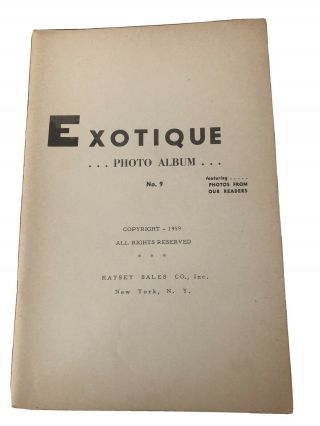 Exotique Photo Album No.  9.  Kaysey Sales Co. ,  Inc.  Ny 1959