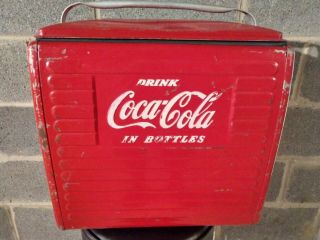Vintage Coca - Cola Metal Picnic Cooler (1950s)