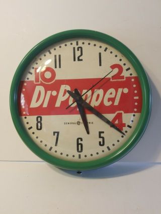 Vintage General Electric Rare Dr.  Pepper Round Wall Clock