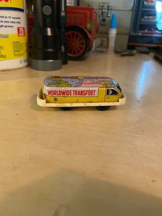 Vintage Tin Friction Truck Worldwide Transport Made In Japan