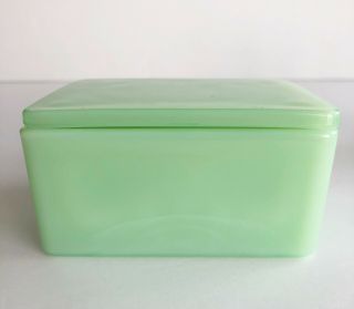 Vintage Martha Stewart By Mail Mbm Fenton Jadeite Green Milk Glass Box W/ Lid
