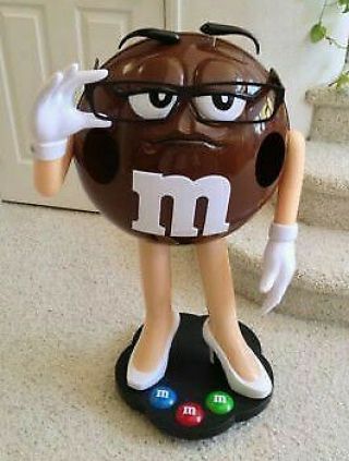 Collectible M&m Brown Lady Glasses Character Candy Store Display Rare Color