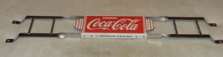 Vintage Coca Cola 31 " Porcelain Metal Door Push Plate Soda Pop Gasoline Oil Sign