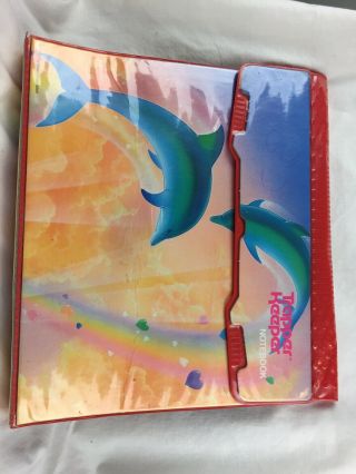 Vintage 1992 Mead Trapper Keeper Notebook Designer Series Dolphins Hearts