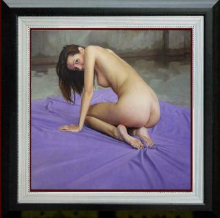 Oil Painting Female Art Nude Girl On Canvas 30 " X30 "
