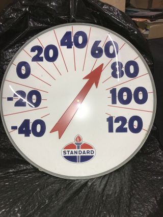 Large Rare Vintage Standard Oil Advertising Wall Thermometer