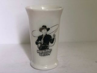 Vintage Hopalong Cassidy Hoppy White Milk Glass 5 In Tall Tumbler Cup Kids