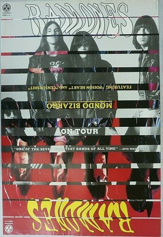Rare The Ramones Mondo Bizarro 1992 Vintage Orig Music Store Tour Promo Poster