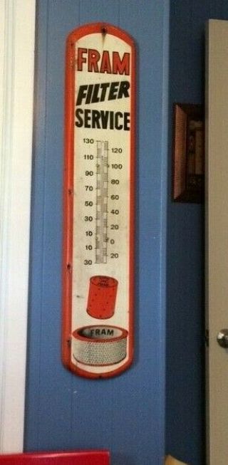 Vintage Fram Filters Service Thermometer,  39 X 8
