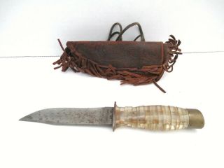 Vintage Robeson Shuredge No 20 Wwii Military Usn Knife With Leather Sheath 61