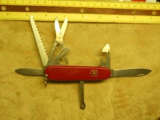 Victorinox Huntsman Swiss Army Knife In Red - With Hook And Pin