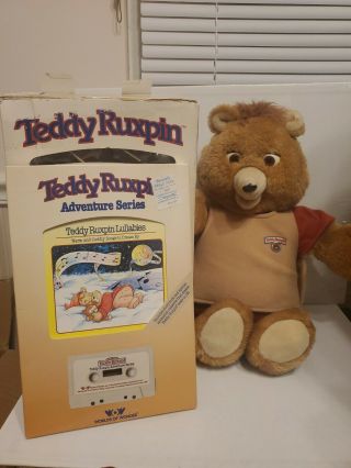 Vintage 1985 Teddy Ruxpin Talking Bear World Of Wonders 1 Tape No Movement