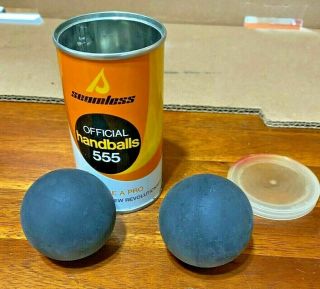 2 Vintage Seamless Sporting Goods Official Handballs 555 Balls In Can