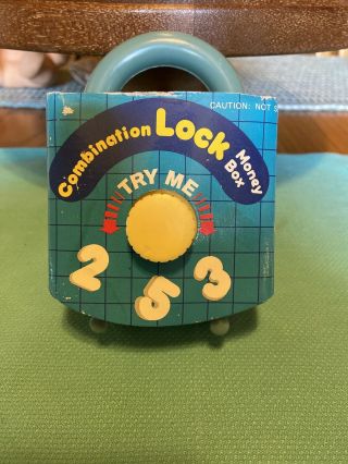 Vintage 1988 Combination Lock Money Box Childs Toy