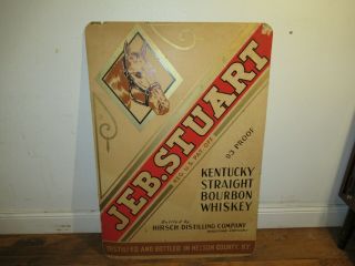 Rare Old Jeb Stuart Kentucky Whiskey Advertising Sign Display Horse On Cover