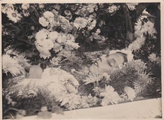 1940s Post Mortem Dead Woman Coffin Funeral Corpse Unusual Old Russian Photo 2