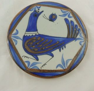El Palomar Mexican Pottery Trivet Bluebird Ken Edwards Wall Art 6.  5 "