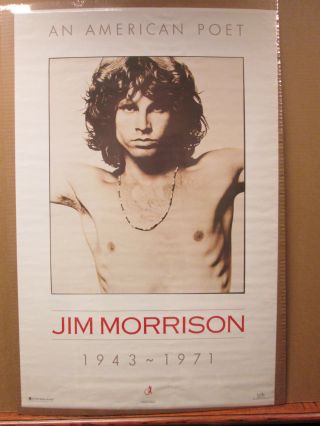 Vintage Jim Morrison An American Poet 1943 - 1971 Rock Band 1991 Poster 6559