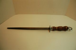 Nicholson Knife Sharpening Steel Rod Wood Handled Honing Stone Professional 12 "